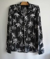 Chemise noire à motifs viscose T36 H&M (4503025)