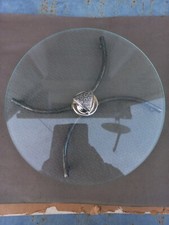 Ancien Plateau à Fromage en Verre et Métal Argenté Vintage