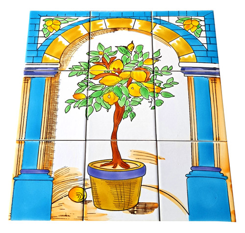 Carreau céramique peint - en,