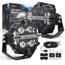 Projecteur de Travail LED 5" 212W RGB DRL IP68 Spot Beam 270° 25440LM Crosshair