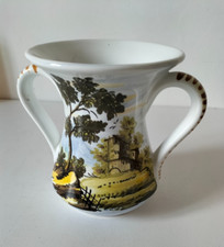 Vase italien peint à la main – style Castelli (Abruzzes), signé Maria Grazia