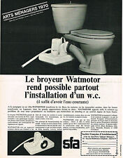 PUBLICITE ADVERTISING 035  1970  SFA  sanibroyeur WATMOTOR
