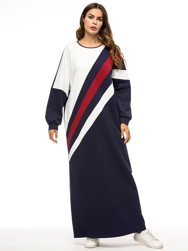Robe longue bleu nuit rouge - , et