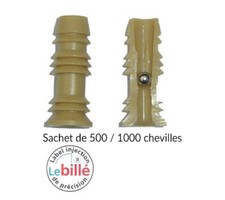 Injecteur ou cheville pour traitement des bois et charpentes diam 9.5 beige