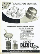 PUBLICITE ADVERTISING 076  1959  Cartouche  camping gaz Super  Bleuet