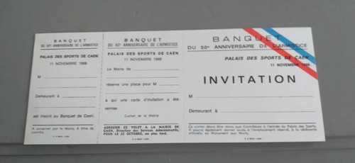 Caen invitation 1968 - caen, 11/11/1968