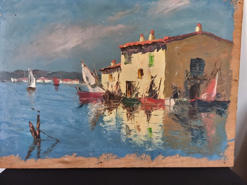 Tableau huile sur panneau - tableau,