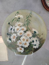 Très rare grand plat en céramique signé Weissenburger Nancy XIXeme bouquet 