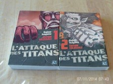 2 MANGAS L' ATTAQUE DES TITANS - ÉDITION COLOSSALE -  VOLUME 1/2 - TBE - PIKA