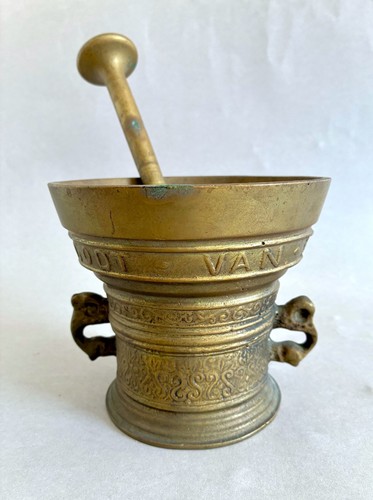 Ancien mortier bronze avec - bronze,