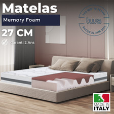 Matelas 27 cm en mousse à mémoire de forme | Ergonomique | hypoallergénique