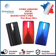 VITRE ARRIERE POUR XIAOMI REDMI NOTE 8 PRO + ADHESIF NOIR ROUGE BLEU
