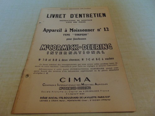 Livret entretien pieces - +,