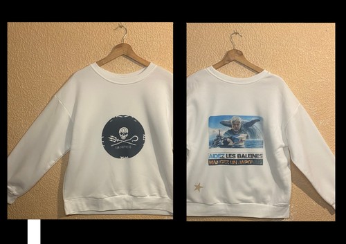 Pull over sweat blanc épais