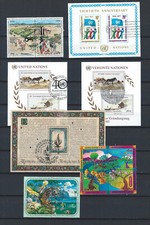 D-060 - ONU-N.Y + VIENNE + GENEVE - LOT de 10 BFs  et  SERIES COMPLETES  OBL.