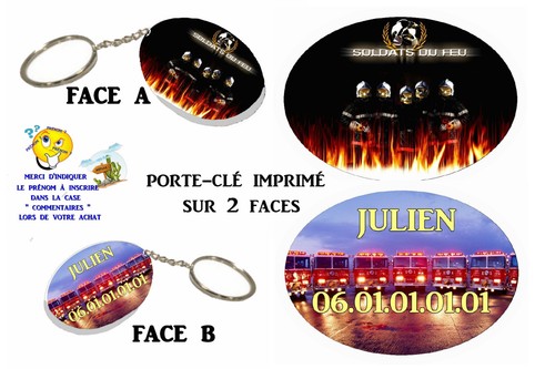 Porte clé ovale - clé, polymère