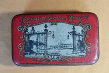 ancienne boîte en métal - publicité - bergamotes de Nancy -