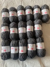 Lot de 16 pelotes de coton et laine : Gris foncé " pelote de 100 gr"