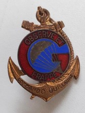 Insigne original "Commando Guillaume", guerre Algérie, Drago, attache refaite.
