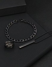 Lot bijoux trois pièces noir
