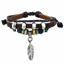 Bracelet en cuir marron marron