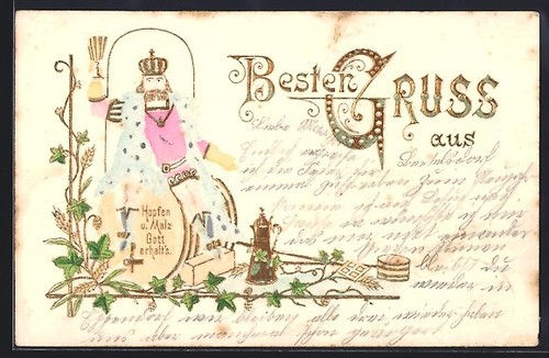 Carte postale gaufrée king - postale,