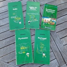 Lot 5 anciens guides vert Michelin Italie, Portugal, Guadeloupe-Martinique...