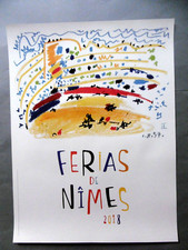 PICASSO Ferias Nîmes AFFICHE ORIGINALE  2018 Corrida Tauromachie Arènes Toro art