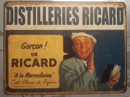 Plaque métal vintage ricard - métal,
