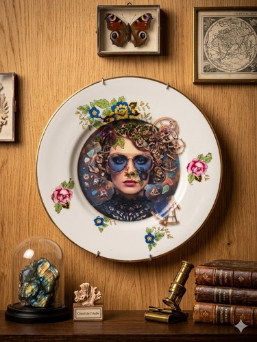 Assiette décorative tête - décorative,