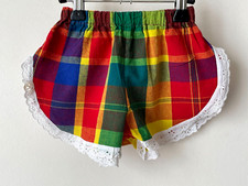 Short Bébé Fille carreaux multicolore dentelle anglaise !