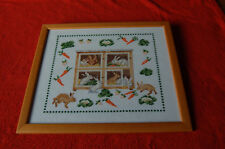  Cadre brodé à la main  - Point de croix  fait main LAPIN - 