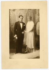 PHOTO, 1928 Années folles mariage wedding les mariés chic robe mode