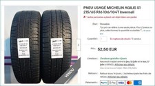 PNEU USAGÉ MICHELIN AGILIS S1 215/65 R16 106/104T Invernali