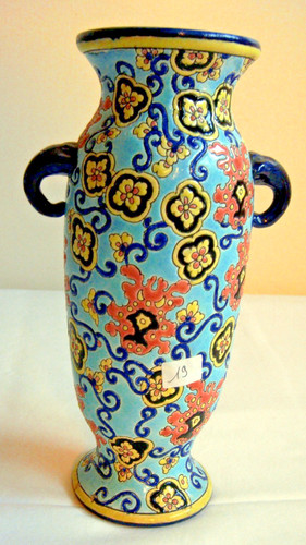 Emaux longwy vase fin - longwy.,