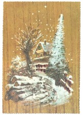 1964 Cabane De Montagne En Sapin Enneigé Carte Postale Joyeux Noël Vintage