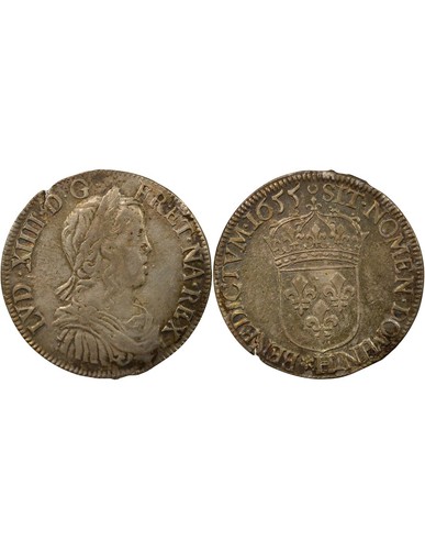 France louis xiv 2 ecu - france, 1/2