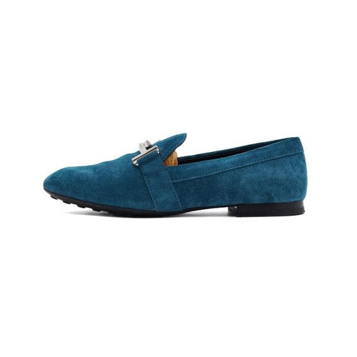 Tods blue suede loafers - tods, with