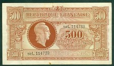 FRANCE 500 FRANCS MARIANNE TYPE 1945 SERIE L  ETAT: TTB+  L 114739