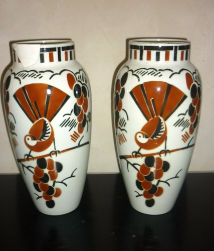 Paire ancien vase - paire, faience