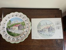 huile sur assiette J.B Maurice