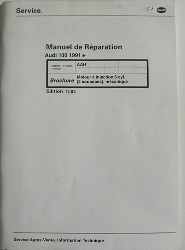 Manuel réparation audi 100 - réparation,
