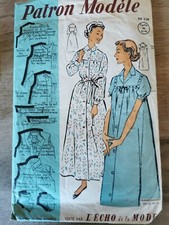 ANCIEN PATRON MODELE   -Vintage French 2 VERSIONS ROBE DE CHAMBRE    T 44