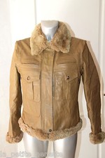 luxueux blouson modulable cuir et lapin rex WEEKEND MAXMARA taille 40 val 1300€