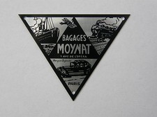  PLAQUE ANCIENNE pour MALLE "BAGAGES MOYNAT 1 AV DE L'OPERA PARIS"
