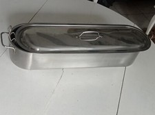 Poissonière inox avec couvercle + grille amovible – 62 × 18 × 11 cm – cuisine