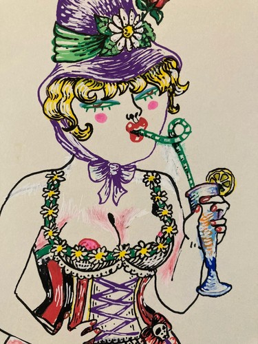 Dessin gouache 2000 sur papier - gouache,