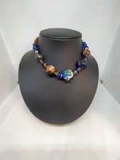 collier vintage 80s perles de verre Murano millefiori