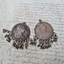 Pièces Argent 1780 Marie Thérèse Autriche Habsbourg Montées En Bijoux 2 Monnaies