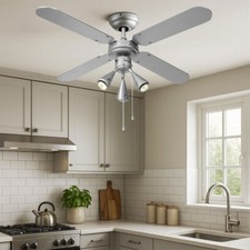 Ventilateur de Plafond Ventilatorleuchte Tirette LED Aile Réversible